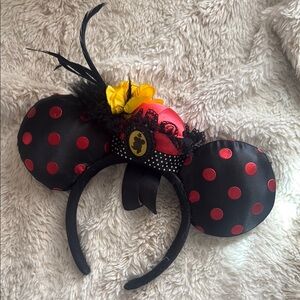Black and Red Polka Dot Mouse Ears Headband